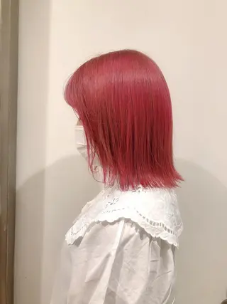 ミディアム カラー 韓国🇰🇷レイヤー 映える顔周り🩷のヘアスタイル