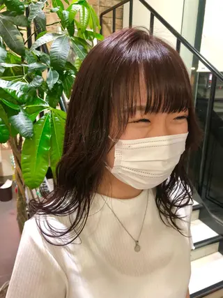 ミディアム カラー ヘアアレンジ チャンモリパーマ/韓 国/Minami🦋のヘアスタイル