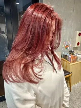 ロング カラー ブリーチカラーレイヤ ーカット🦋annaのヘアスタイル