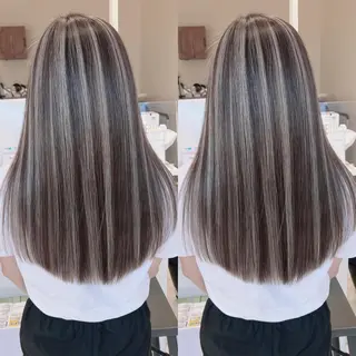 ロング カラー オフホワイトアンドなんば所属・福西 洋斗のヘアスタイル