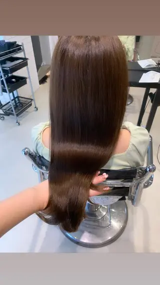 セミロング カラー 透明感/オリーブ/ グレージュ/YUKAのヘアスタイル