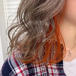 ミディアム カラー 柔らかbeige モトキのヘアスタイル