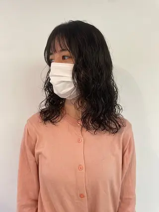 セミロング パーマ sakura🌸 レイヤー/韓国ヘアのヘアスタイル