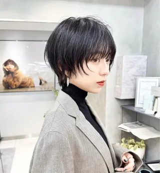 ショート カラー 顔まわり/ボブウルフ 🤍愛唯(めい)のヘアスタイル