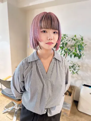 ミディアム カラー ✨艶ブリーチカラー ✨四ノ宮裕己のヘアスタイル