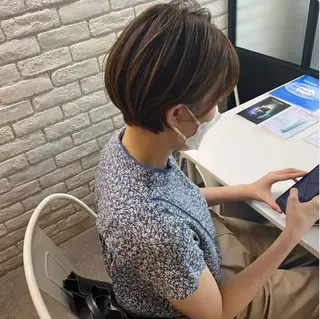 ショート カラー ヘアアレンジ stylist/蛯谷 珠里のヘアスタイル