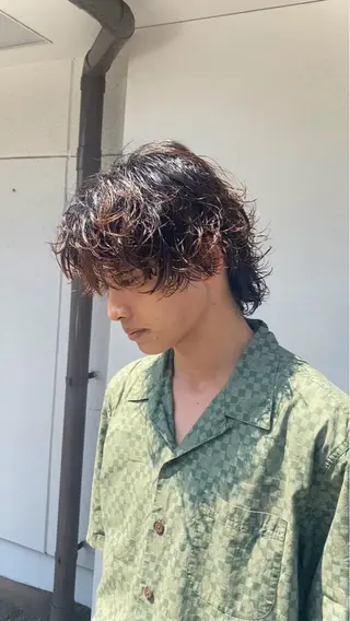 ミディアム パーマ SALON所属・東海市SALON men's限定のヘアスタイル