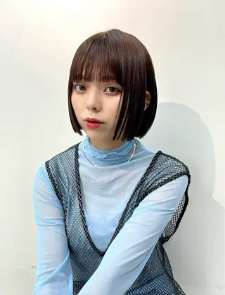 カラー 顔まわり/ボブウルフ 🤍愛唯(めい)のヘアスタイル