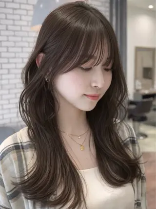 セミロング 映える顔まわり/前髪 特化 💗 ユキマのヘアスタイル