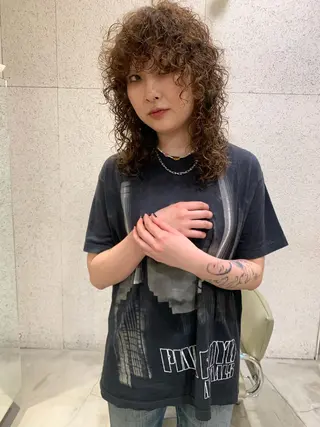 セミロング カラー パーマ 【takk】 ナカヤママサヨシのヘアスタイル