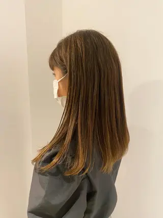 ミディアム カラー 透明感カラー/似合わ せカット/大島実加永のヘアスタイル