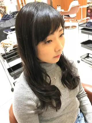 ロング パーマ ヘアアレンジ テラモト カズヨシのヘアスタイル