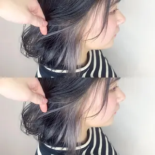 ショート カラー 韓国レイヤーカット/ ダブルカラーのヘアスタイル