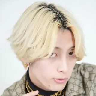 ミディアム カラー パーマ メンズ シースルーマッシュ/ メンズ/KYOHEIのヘアスタイル