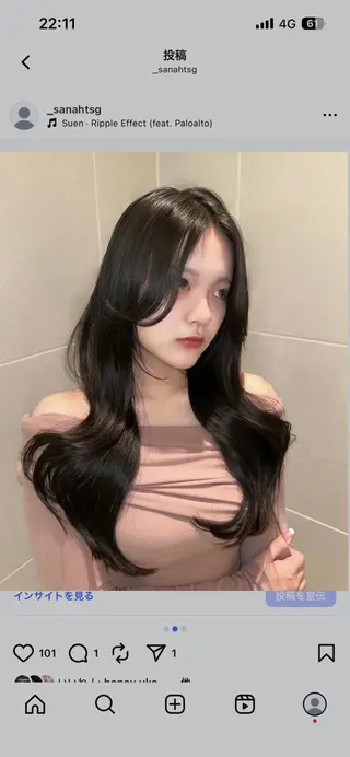 ロング sana 🌿韓国ヘア🌿のヘアスタイル