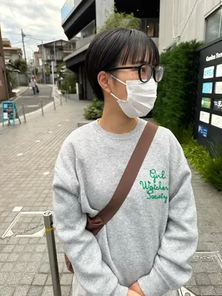 ショート カラー パーマ/透明感カラー /ボブ/吉田一生のヘアスタイル