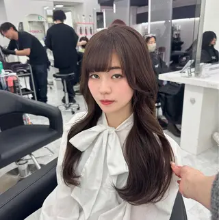 ロング カラー パーマ ヘアアレンジ メンズ キッズ ♥️韓国ヘア レイヤー♥️ゆりのヘアスタイル