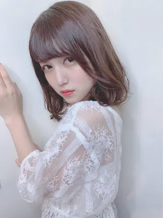 ミディアム カラー パーマ ヘアアレンジ 【公式】amble luxe池袋東口🩷のヘアスタイル