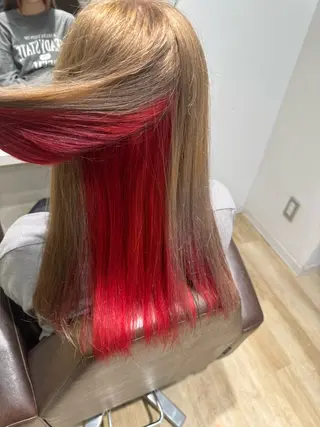 ロング カラー ブリーチカラー🦖 岡部木乃夏のヘアスタイル