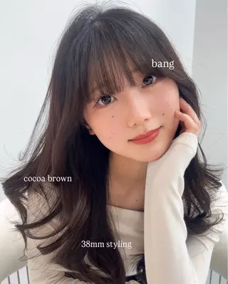 セミロング 💖しの💖韓国ヘア レイヤーカットのヘアスタイル