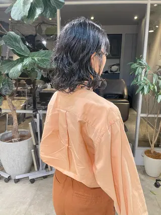ミディアム パーマ 斉藤 瑞恵のヘアスタイル