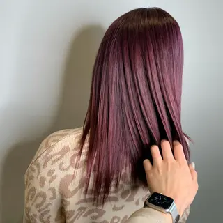 セミロング 難しい髪質の縮毛矯正 高岡/射水/髪質改善のヘアスタイル