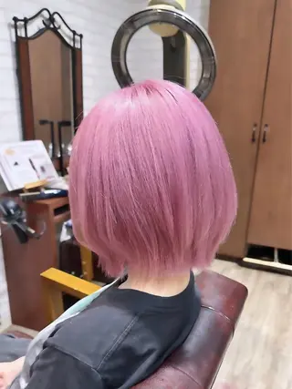 ショート カラー ブリーチ/ボブ ショート/はらのヘアスタイル