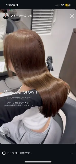 ロング カラー パーマ ヘアアレンジ メンズ キッズ ブリーチなしカラー/ ブラウン/レイヤーのヘアスタイル