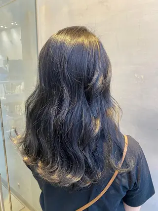 セミロング カラー brace今里店店長 加井直樹のヘアスタイル