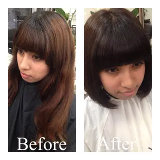 ショート ミディアム カラー アオガミ （前髪顔周りカット）のヘアスタイル