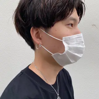 ショート カラー パーマ ヘアアレンジ メンズ パーマ/透明感カラー /ボブ/吉田一生のヘアスタイル