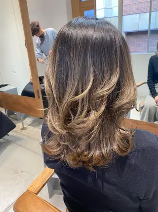 セミロング カラー kico home 肥後橋店所属・似合わせレイヤー 阿波座/ふじむらのヘアスタイル