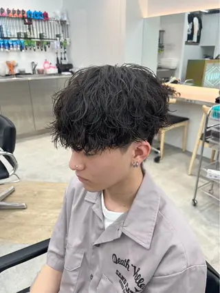 ショート カラー パーマ メンズ 栄💗レイヤーカット ｜韓国風｜haruのヘアスタイル