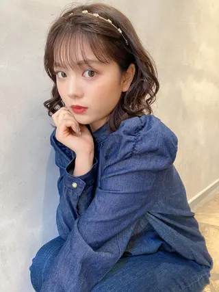 ミディアム ブリーチなしカラー ダブルカラーエクステのヘアスタイル