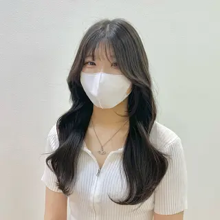 ロング カラー ヘアアレンジ キヨミ 韓国レイヤーカットのヘアスタイル