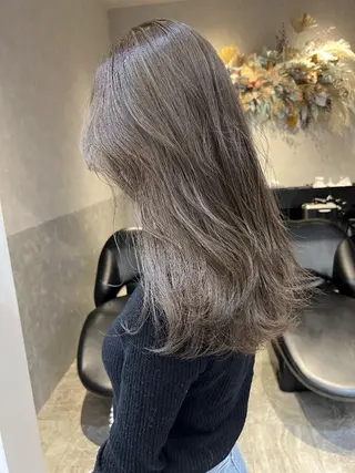 ロング カラー ブリなしWカラー✨️ 髪質改善【タケル】のヘアスタイル