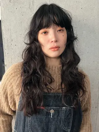 ロング パーマ 暖色/パーマ 🌼クニトウメイのヘアスタイル