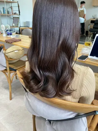 セミロング ✨色持ちの良い艶 カラー✨蟹江真世のヘアスタイル