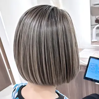 セミロング カラー 山崎俊輔/髪質改善 /バレイヤージュのヘアスタイル