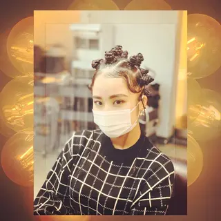 ロング パーマ ヘアアレンジ BRAIDS💎愛子 大人ハイライト💎のヘアスタイル