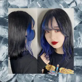 ミディアム カラー ヘアアレンジ 韓国レイヤーカット/ 儚げカラーチナツのヘアスタイル