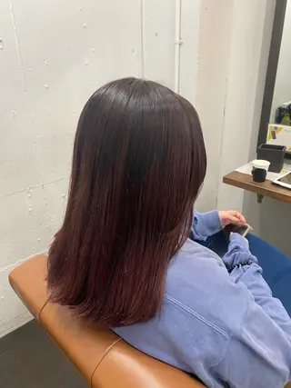 セミロング カラー ヘアアレンジ 🍒ᩚ名駅/艶髪 縮毛矯正/あゆ🍒ᩚのヘアスタイル