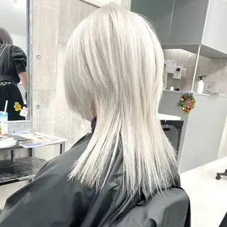 セミロング 🩶 ピンクカラー/ ブロンド🩶くるみのヘアスタイル