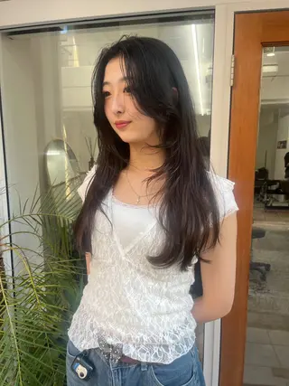 ロング ベージュ⟡˖レイヤー ˖ ࣪⊹あずきのヘアスタイル