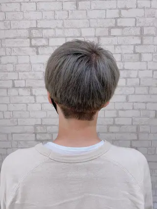 ショート カラー ヘアアレンジ メンズ ブリーチなし艶カラー 東家のヘアスタイル