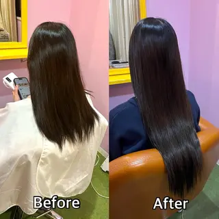 ロング シール＋ちび編み込み エクステ梅田🐨のヘアスタイル