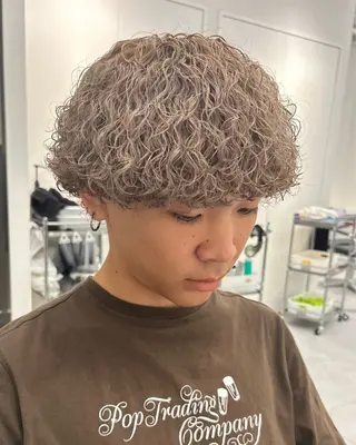 ショート カラー パーマ メンズ Ace men's salon 岡崎店所属・水谷 璃温のヘアスタイル