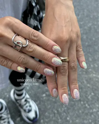 ネイル sparkling mint【スパークリングミント】所属・natsuki 🎀💎モデル様募集のネイルデザイン