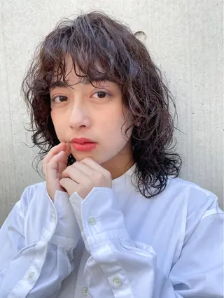 ミディアム パーマ 銀座No.1髪質改善 縮毛矯正/本木のヘアスタイル