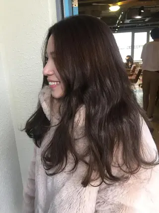 セミロング カラー パーマ 💘透明感カラー💘 沖本 将宏のヘアスタイル